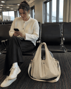 Minimalist Ruched Nylon Multi-Pocket Daily Shoulder Bag
