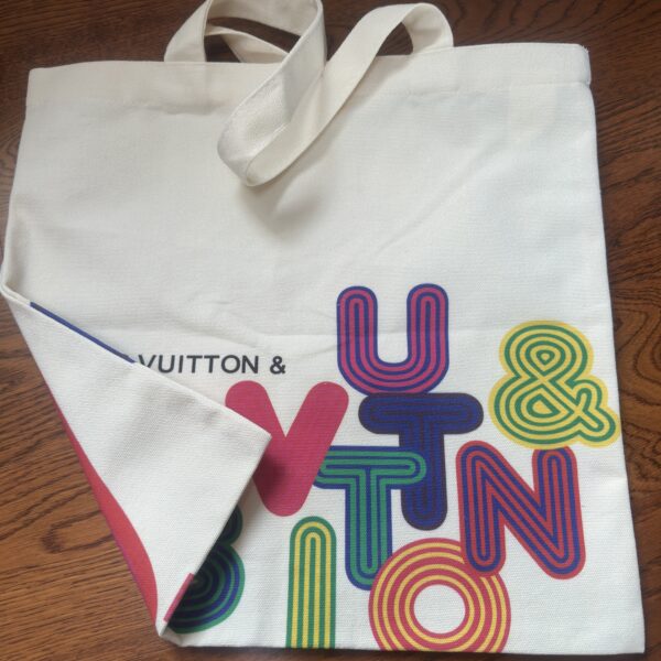 Vintage Style Canvas Tote Bag – Colorful Graphic Design