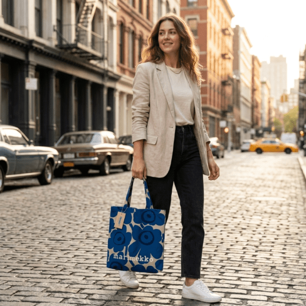 Marimekko Kioski Unikko Canvas Tote Bag - Oversized Iconic Floral Print