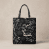 CHANEL Limited Edition Canvas Tote Bag - Black & White Graffiti Doodle Icons