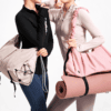 Multifunctional Yoga Mat Tote Bag with Ruched Shoulder Strap & Bottle Pocket – Lightweight Athleisure Travel Gym Bag