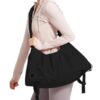 Multifunctional Yoga Mat Tote Bag with Ruched Shoulder Strap & Bottle Pocket – Lightweight Athleisure Travel Gym Bag