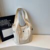 Ultra-Light Everyday Canvas Shoulder Bag | Casual Multi-Pocket Tote with Cute Bear Charm