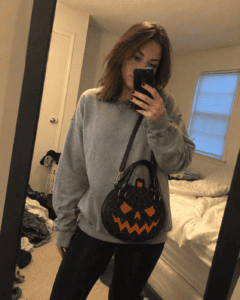 Halloween Pumpkin & Spider Web Mini Crossbody Purse