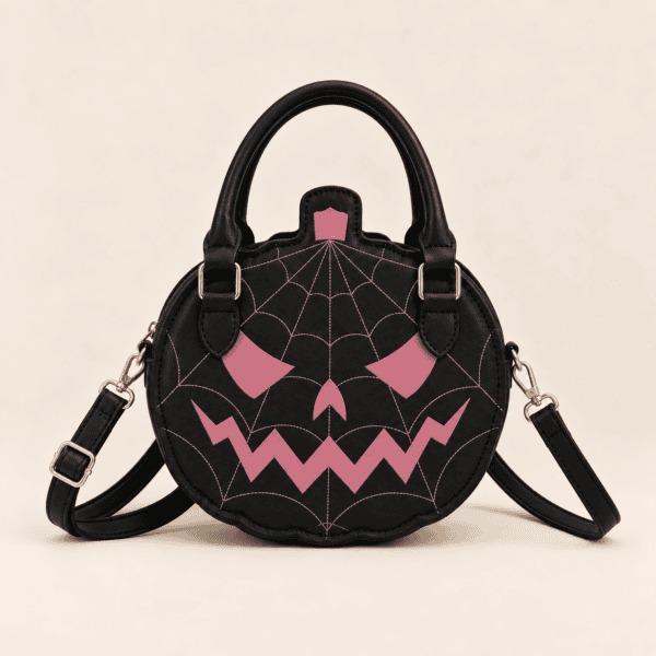 Halloween Pumpkin & Spider Web Mini Crossbody Purse