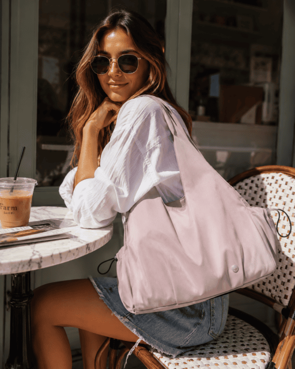 Minimalist Slouchy Hobo Bag | Soft Aesthetic Nylon/Canvas Travel & Work Tote Bag for Women