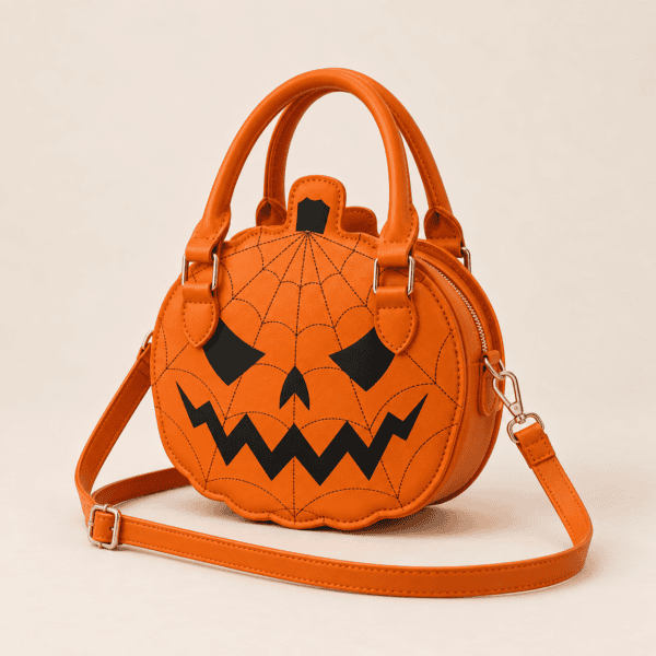 Halloween Pumpkin & Spider Web Mini Crossbody Purse