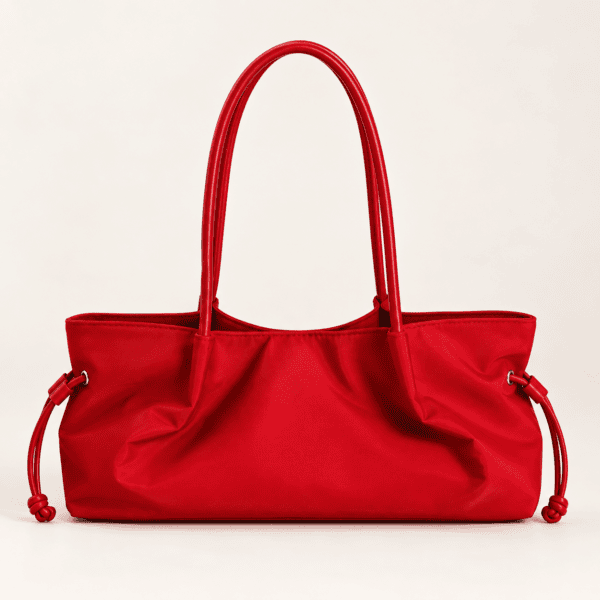 Minimalist Ruched East-West Tote | Cleancarry