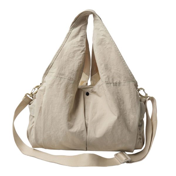 Minimalist Ruched Nylon Multi-Pocket Daily Shoulder Bag