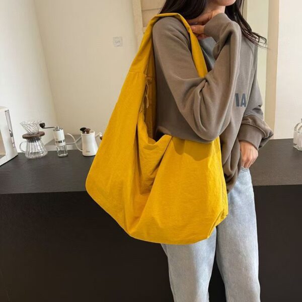 Oversized Slouchy Nylon Hobo Bag | Lightweight Large Capacity Shoulder Bag with Zipper Pockets