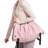 Multifunctional Yoga Mat Tote Bag with Ruched Shoulder Strap & Bottle Pocket – Lightweight Athleisure Travel Gym Bag