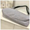 Slouchy Blue Striped Canvas Shoulder Bag - Minimalist Daily Underarm Hobo Tote