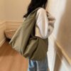 Oversized Slouchy Nylon Hobo Bag | Lightweight Large Capacity Shoulder Bag with Zipper Pockets