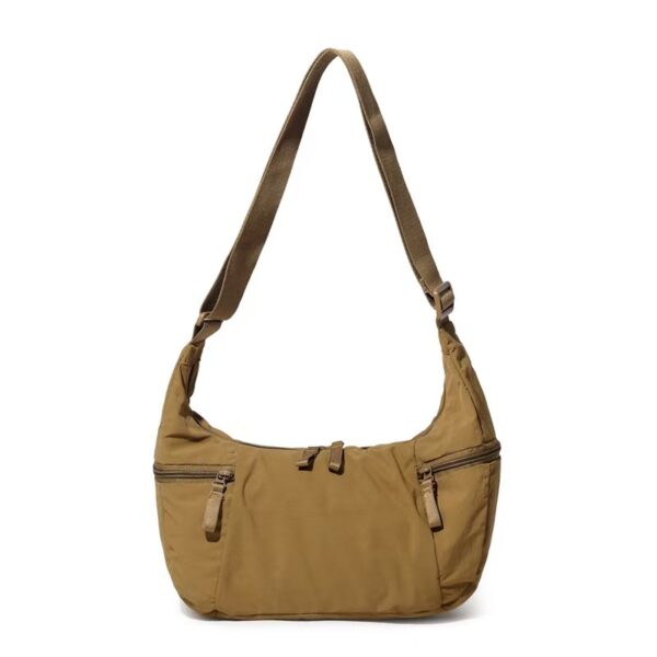 Ultra-Lightweight Nylon Crescent Shoulder Bag | Multi-Pocket Crossbody Hobo Bag (0.21kg)