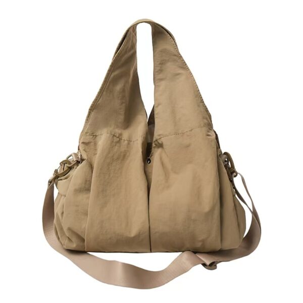 Minimalist Ruched Nylon Multi-Pocket Daily Shoulder Bag
